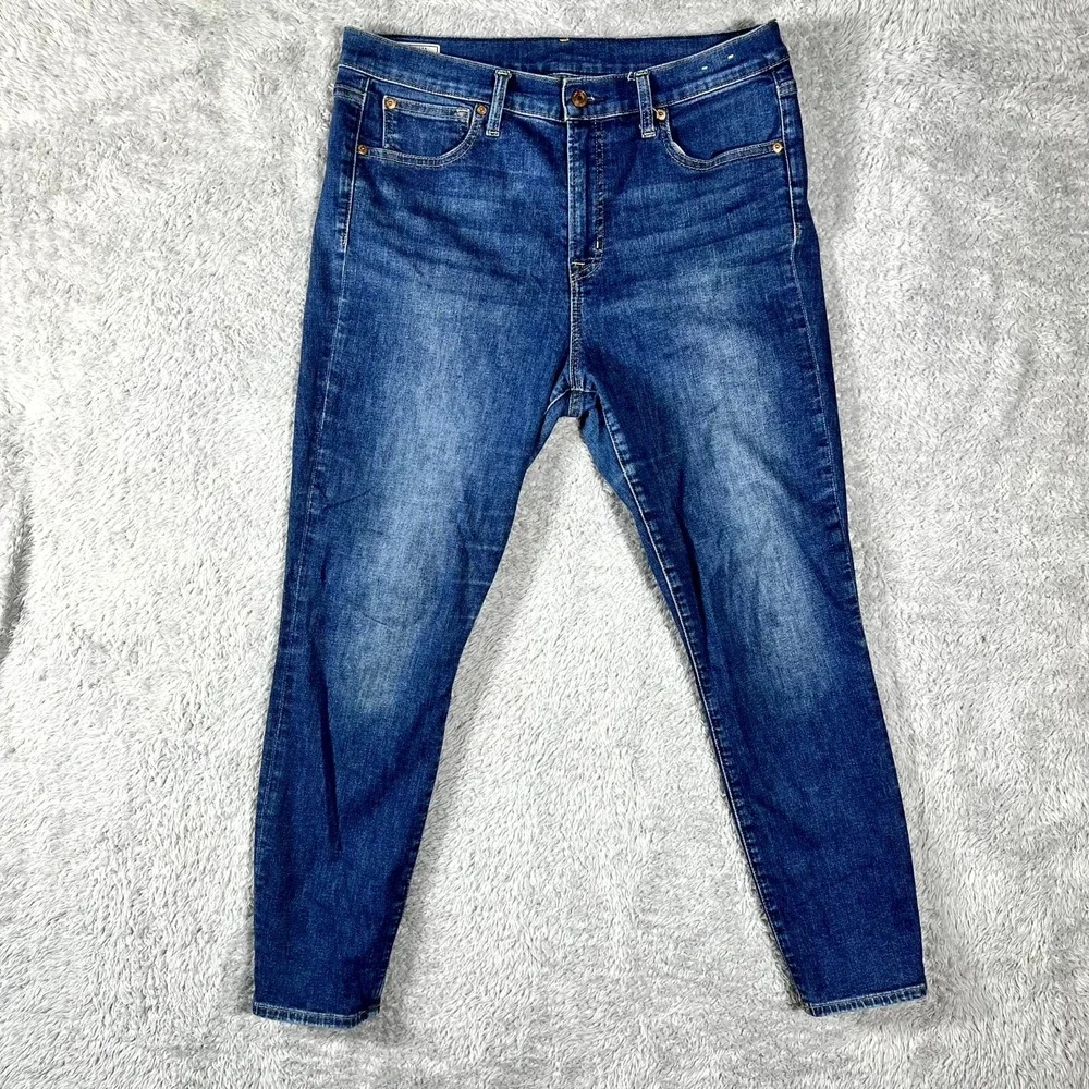 Gap Jeans Womens‎ 32x14 Blue Cotton Stretch Medium Wash High Rise True Skinny
